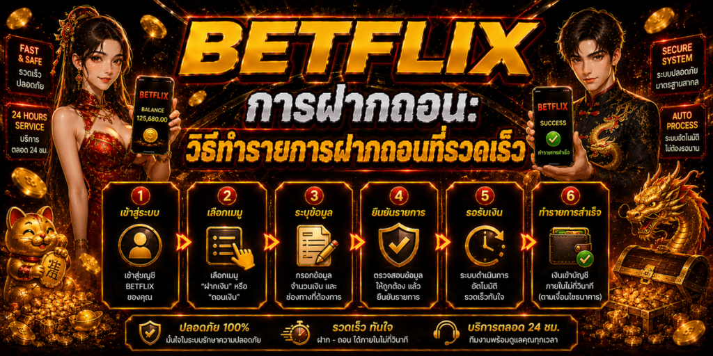 BETFLIX การฝากถอนวิธีทำรายการฝากถอนที่รวดเร็ว